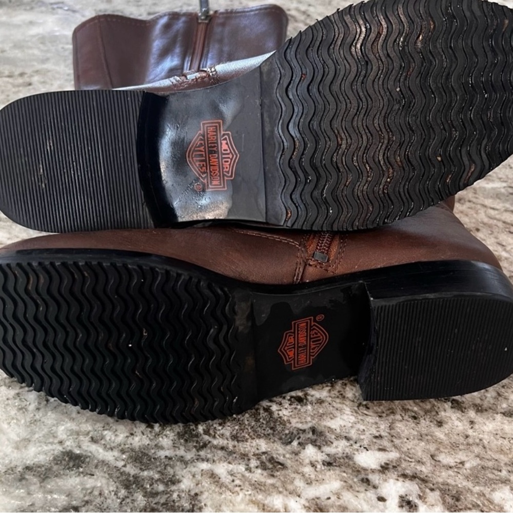 Harley-Davidson Brown Combat Moto Boots with Buckle Straps - Picture 11 of 12